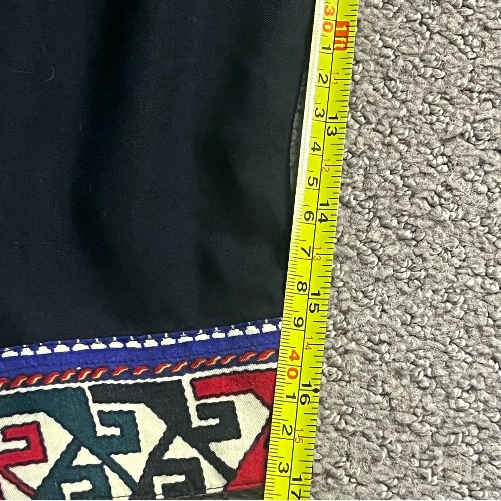 Vintage SK & Company Black with Multi Color Tribal Print Long Sleeve Blo… - Picture 15 of 17